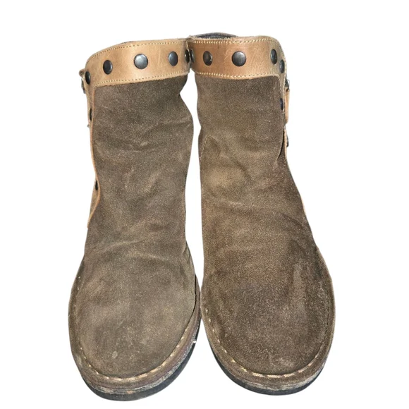 Fly London Duke Brown Suede Distressed Leather Slouch Ankle Boots Sz EU40/US8.5 - Picture 2 of 10